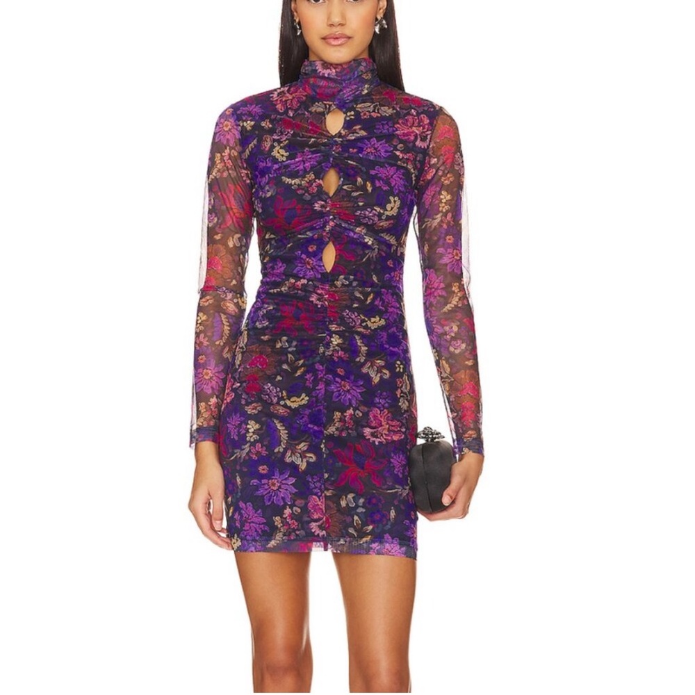 NWOT Amanda Uprichard Floral Printed
Mesh Beliza Mini Dress SZ Small